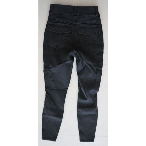 Spanx 20311Q Women's Sz XS Washed Black Stretch Twill Ankle Cargo Pants - Picture 3 of 9